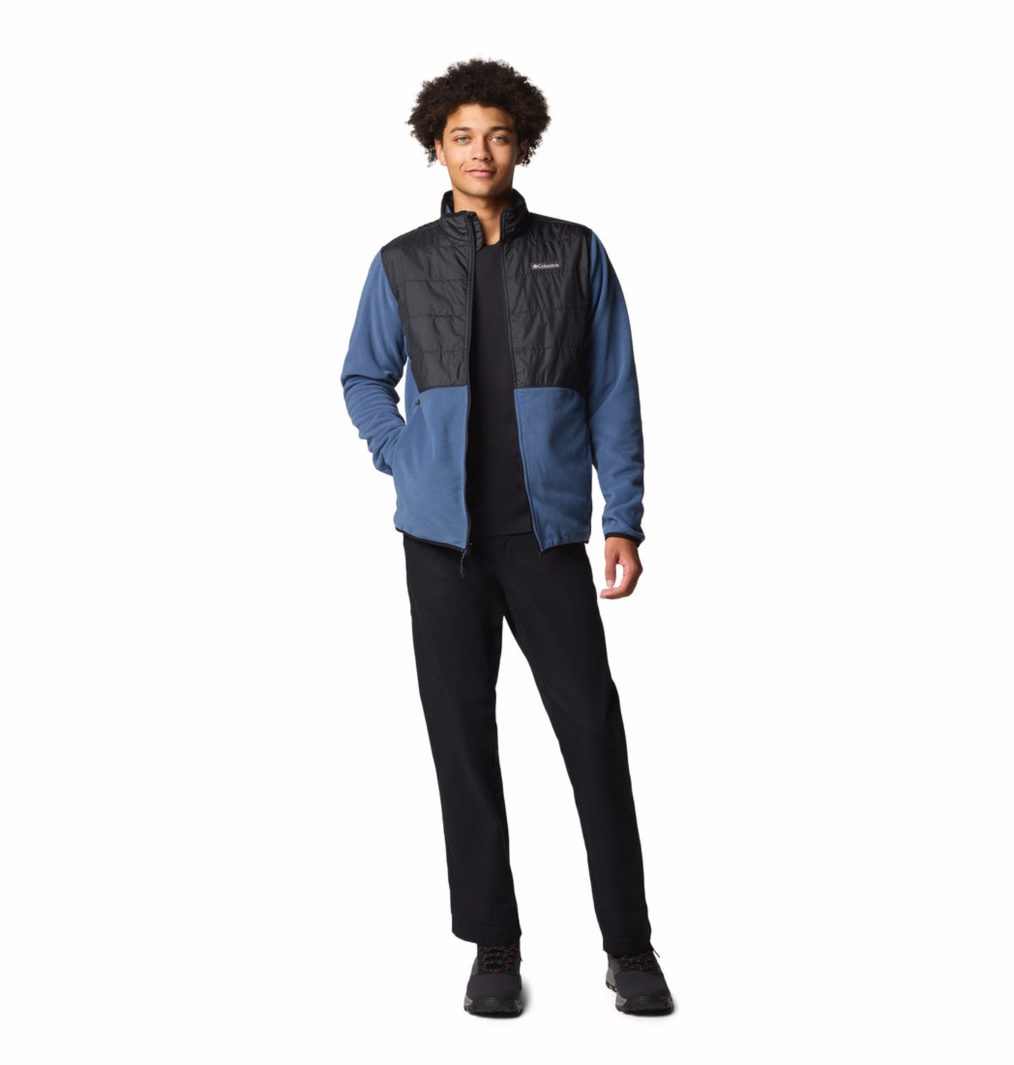 Columbia Men Blue Omni-Heat Reflective Basin Butte II Fleece Jacket