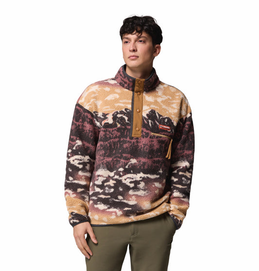 Columbia Men Brown Helvetia II Printed Fleece Jacket