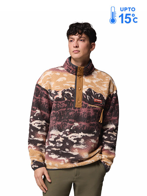 Columbia Men Brown Helvetia II Printed Fleece Jacket