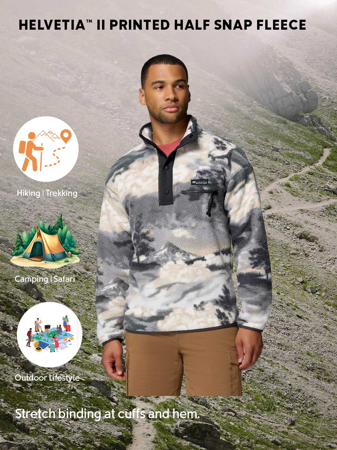 Columbia Men Multi Helvetia II Printed Pullover