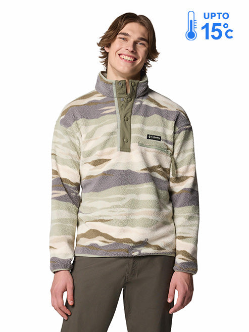 Columbia Men Green Helvetia II Printed Fleece Jacket