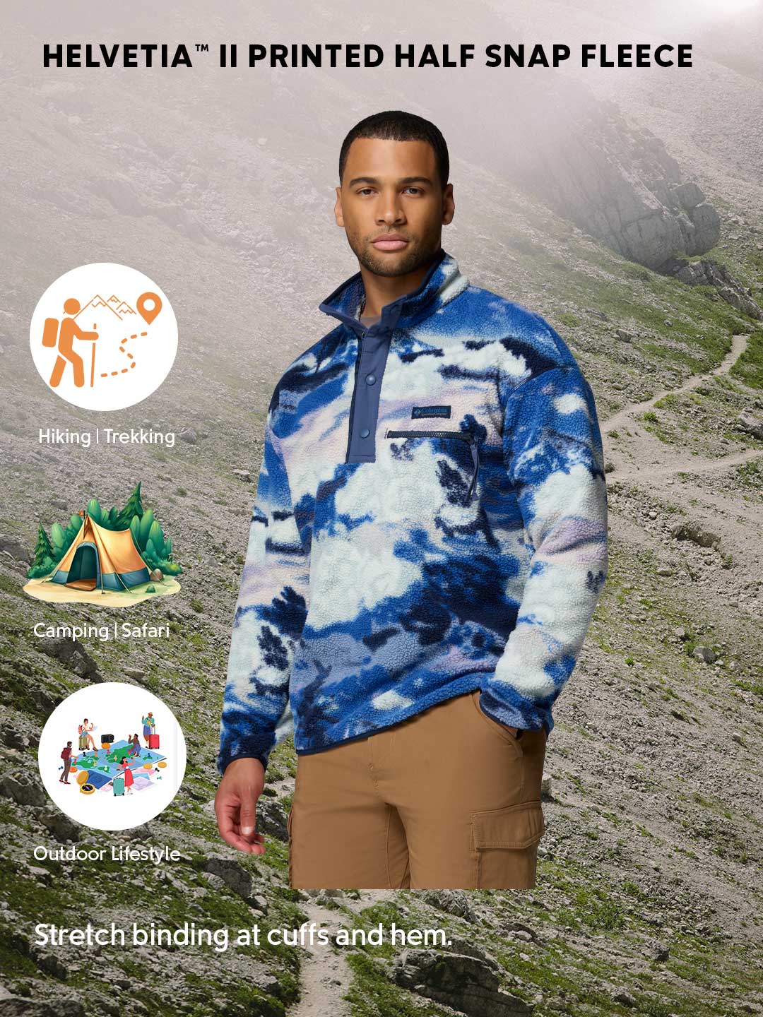 Columbia Men Multi Helvetia II Printed Pullover