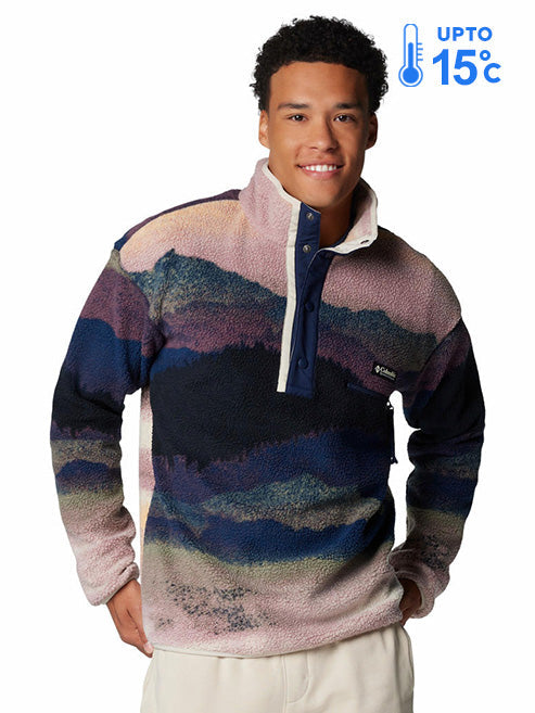 Columbia Men Navy Blue Helvetia II Printed Fleece Jacket