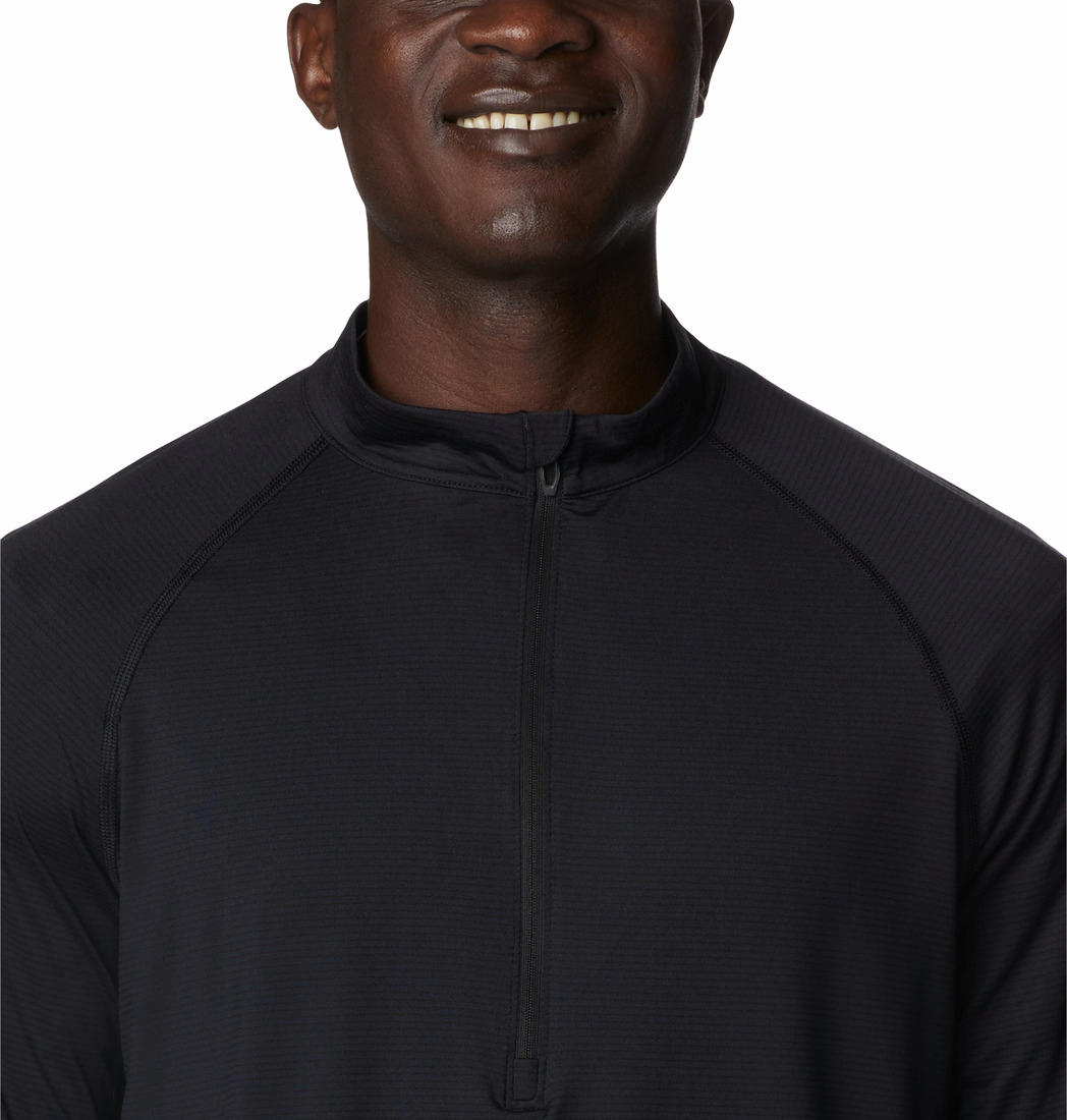 Columbia Men Black M Endless Trail 1/2 Zip Mesh Long Sleev