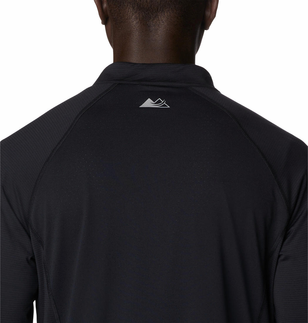 Columbia Men Black M Endless Trail 1/2 Zip Mesh Long Sleev