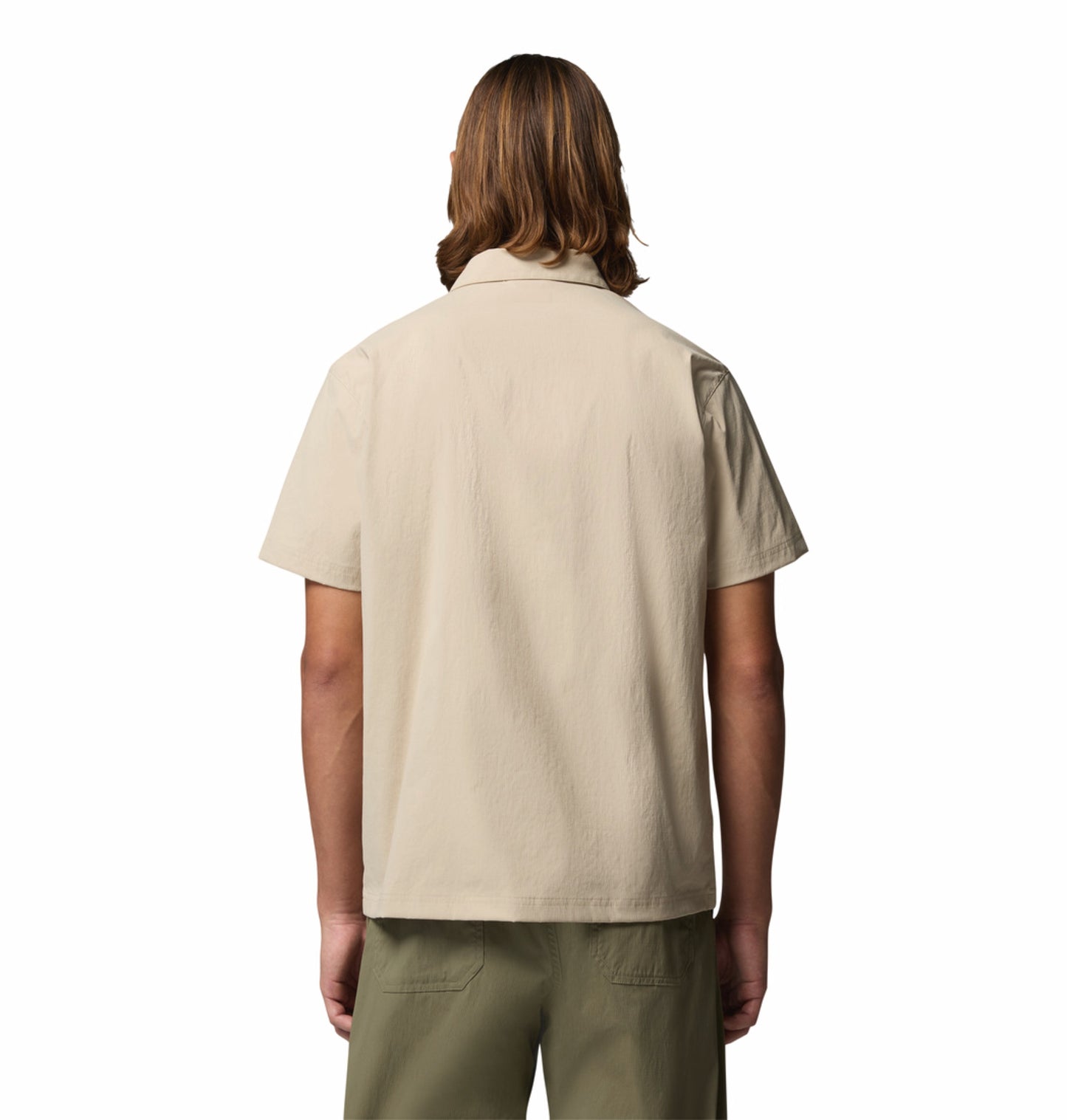 Columbia Men Beige Omni-Shade Landroamer Ripstop II Short Sleeve Shirt