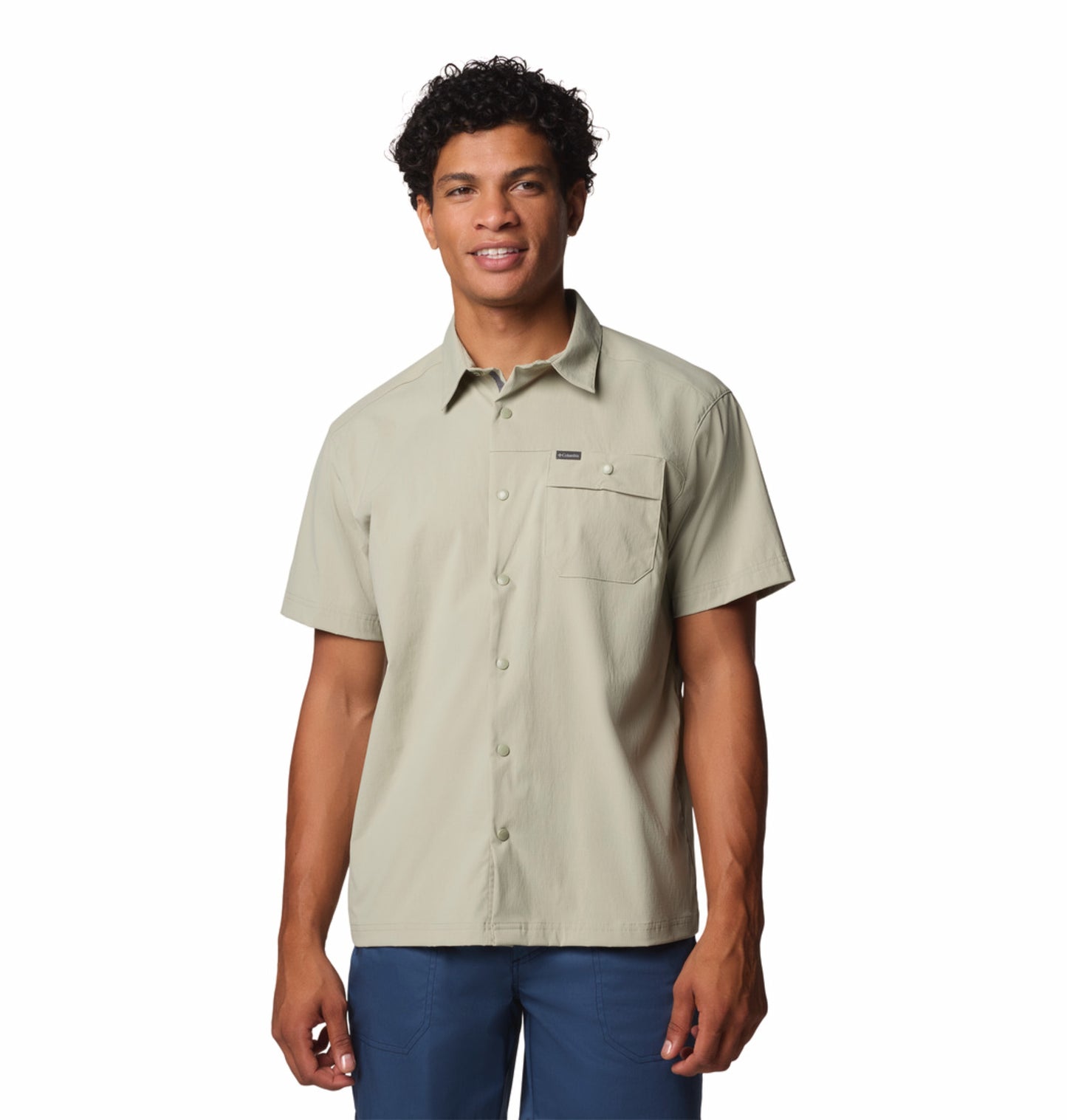 Columbia Men's Green Omni-Shade Landroamer Ripstop II Short Sleeve Shirt