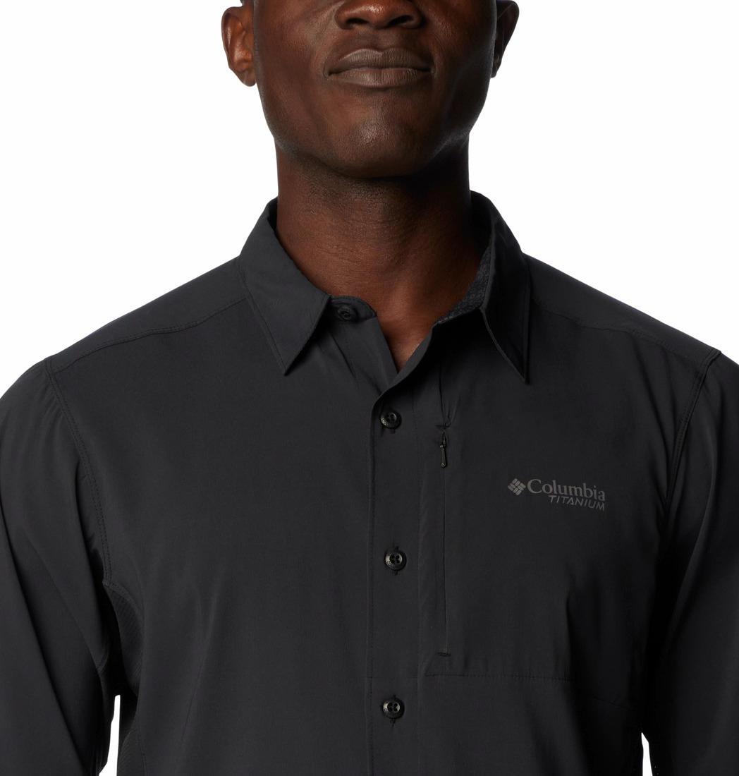 Columbia Men Black Columbia Men Cirque River Vented Woven Long Sleeve Shirt