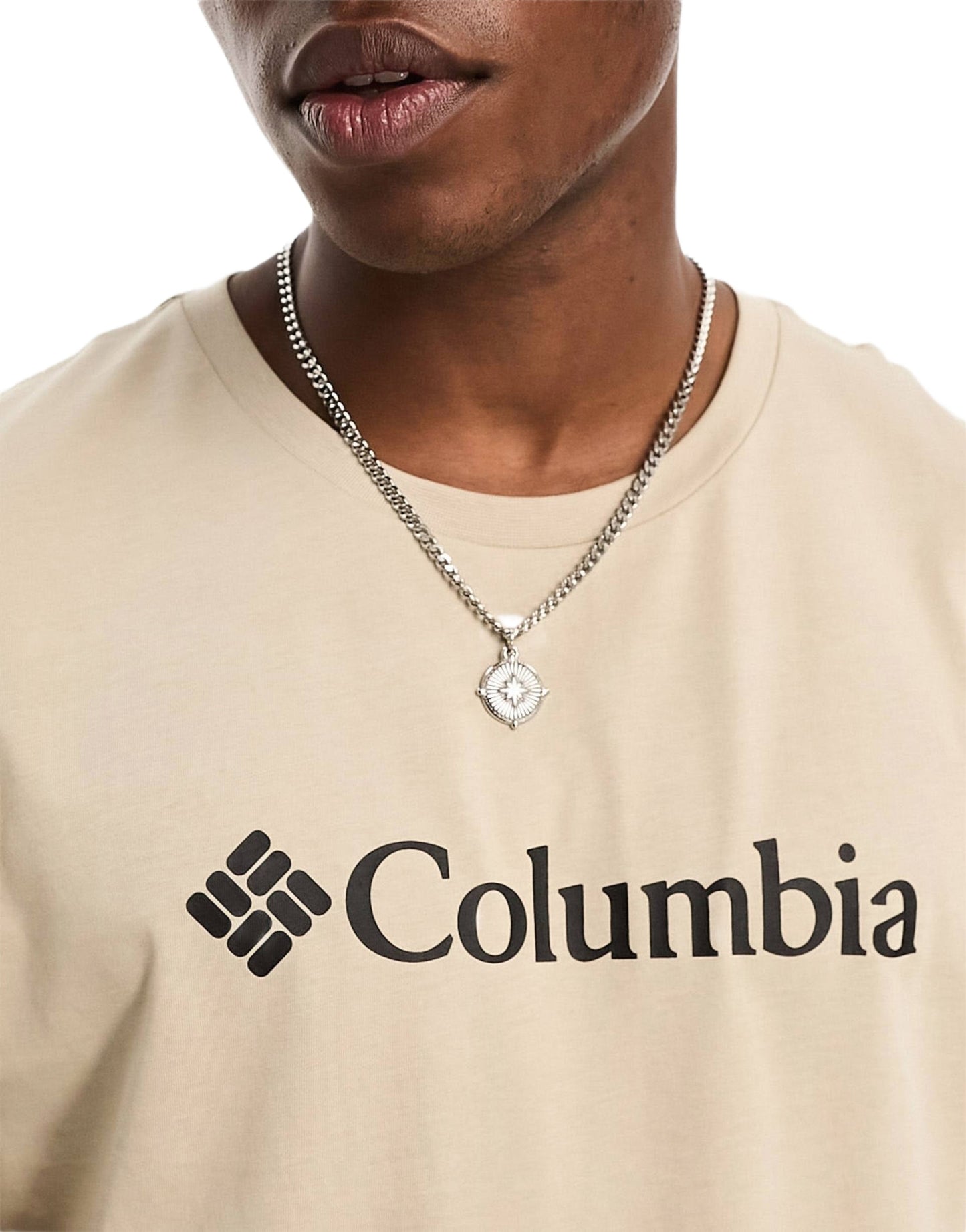 Columbia Men Beige CSC Basic Logo Tshirt