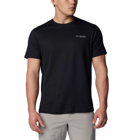 Columbia Mens Black Summit Valley Short Sleeve Crew Tshirt