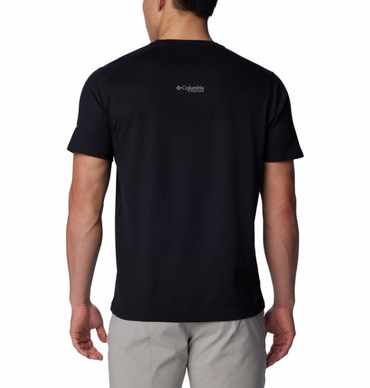 Columbia Mens Black Summit Valley Short Sleeve Crew Tshirt