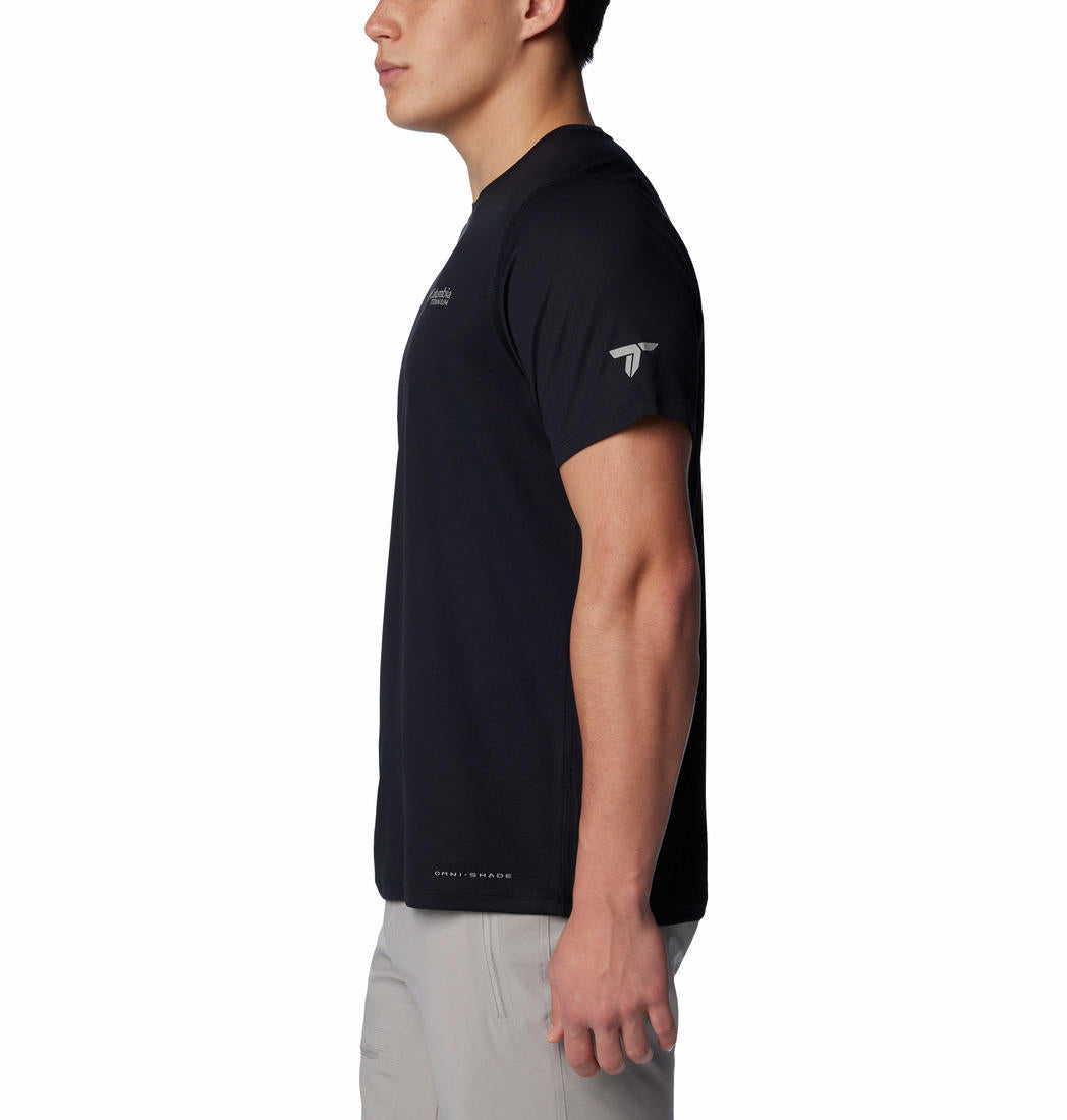 Columbia Mens Black Summit Valley Short Sleeve Crew Tshirt