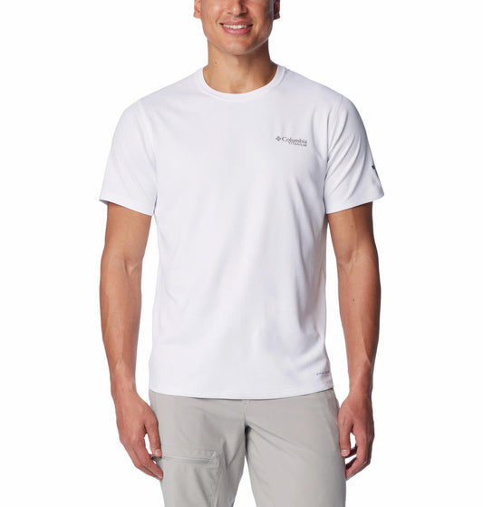 Columbia Mens White Summit Valley Short Sleeve Crew Tshirt