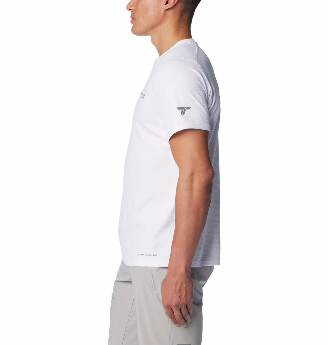 Columbia Mens White Summit Valley Short Sleeve Crew Tshirt