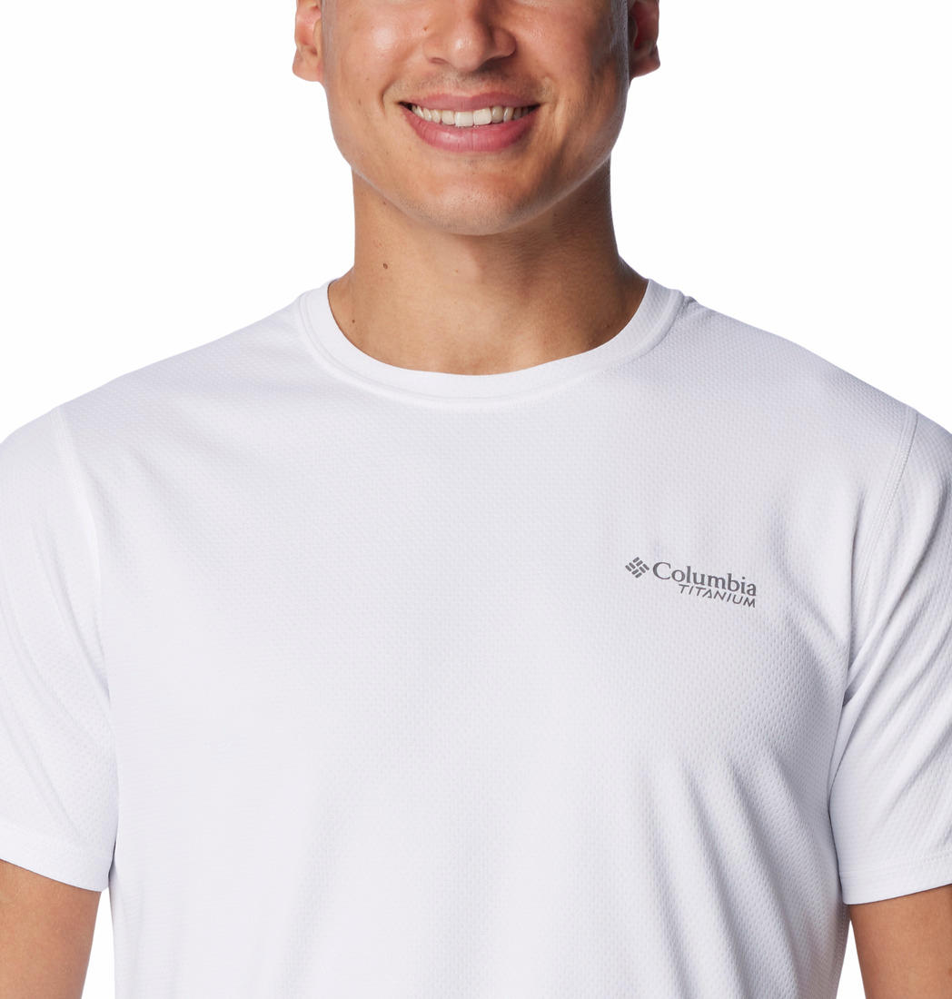 Columbia Mens White Summit Valley Short Sleeve Crew Tshirt