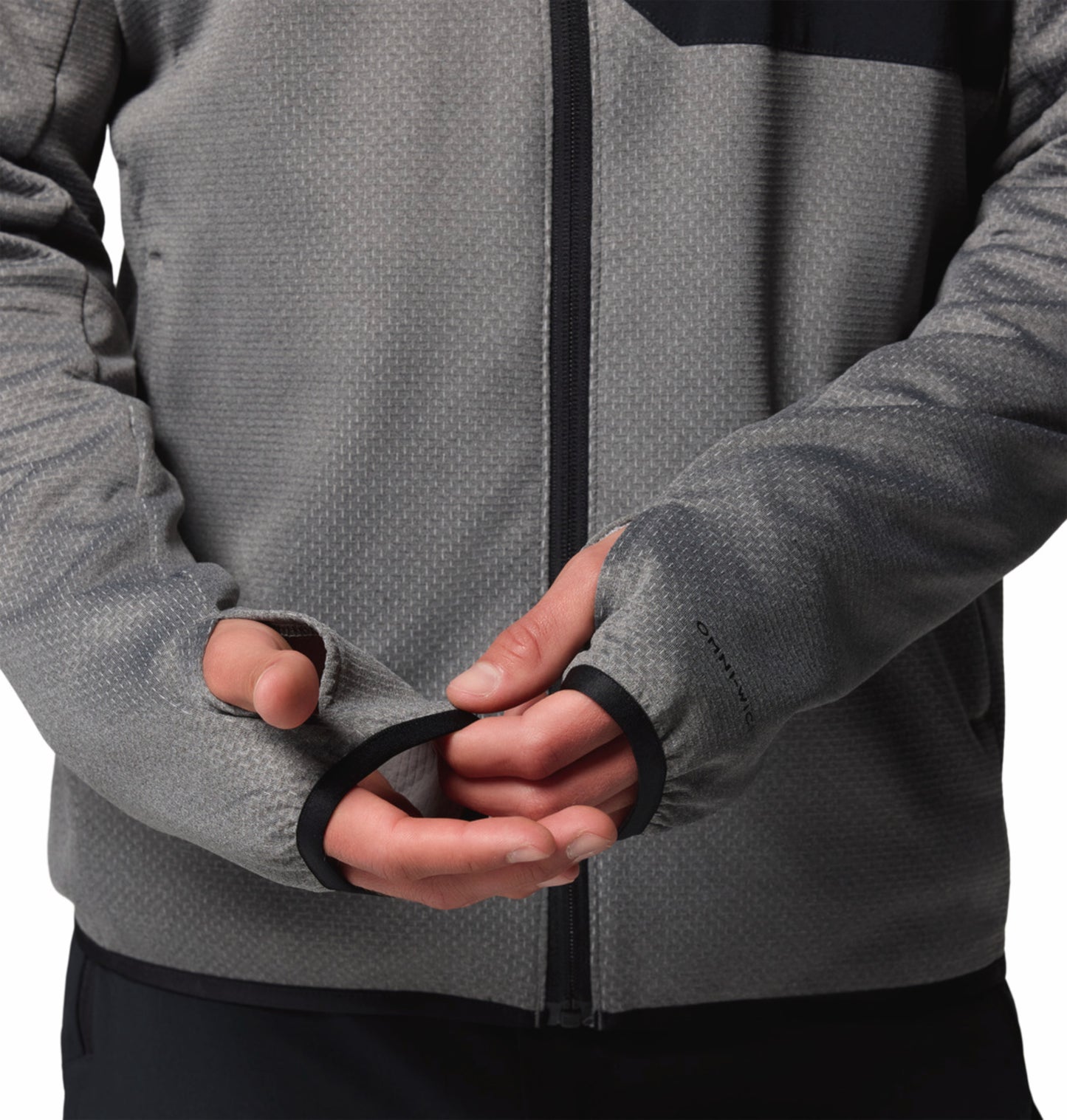 Columbia Men Grey OmniWick Triple Canyon Grid II Fleece Jacket