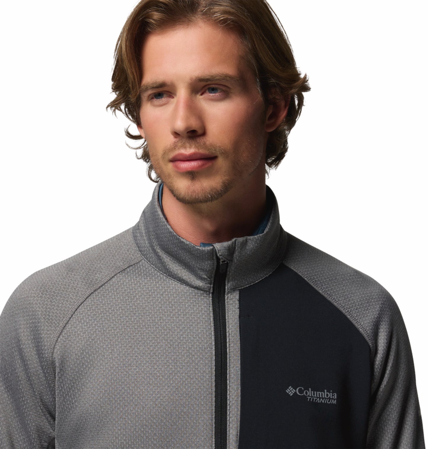 Columbia Men Grey OmniWick Triple Canyon Grid II Fleece Jacket