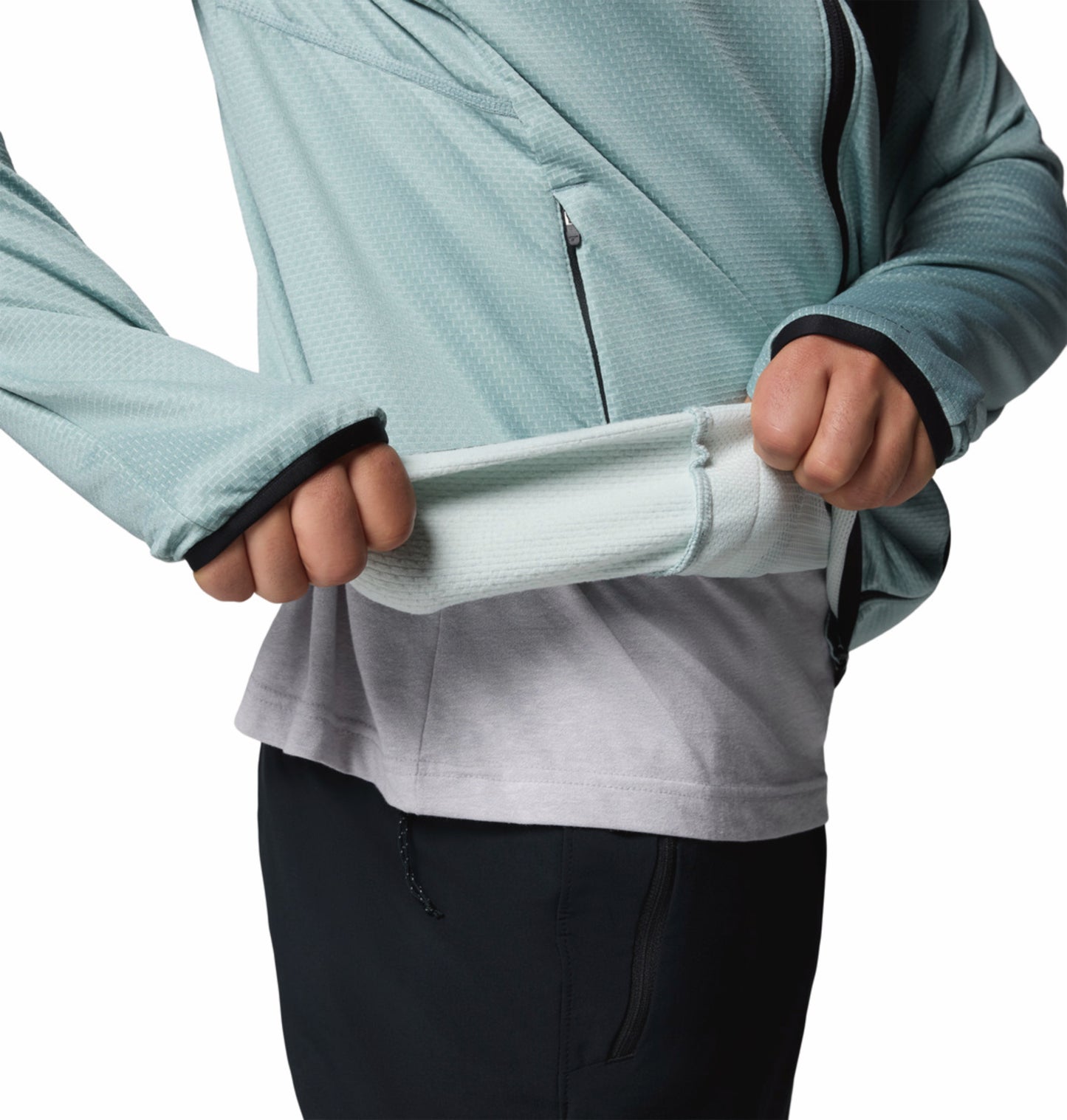 Columbia Men Blue OmniWick Triple Canyon Grid II Fleece Jacket