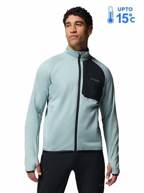 Columbia Men Blue Omni-Wick Triple Canyon Grid II Fleece Jacket