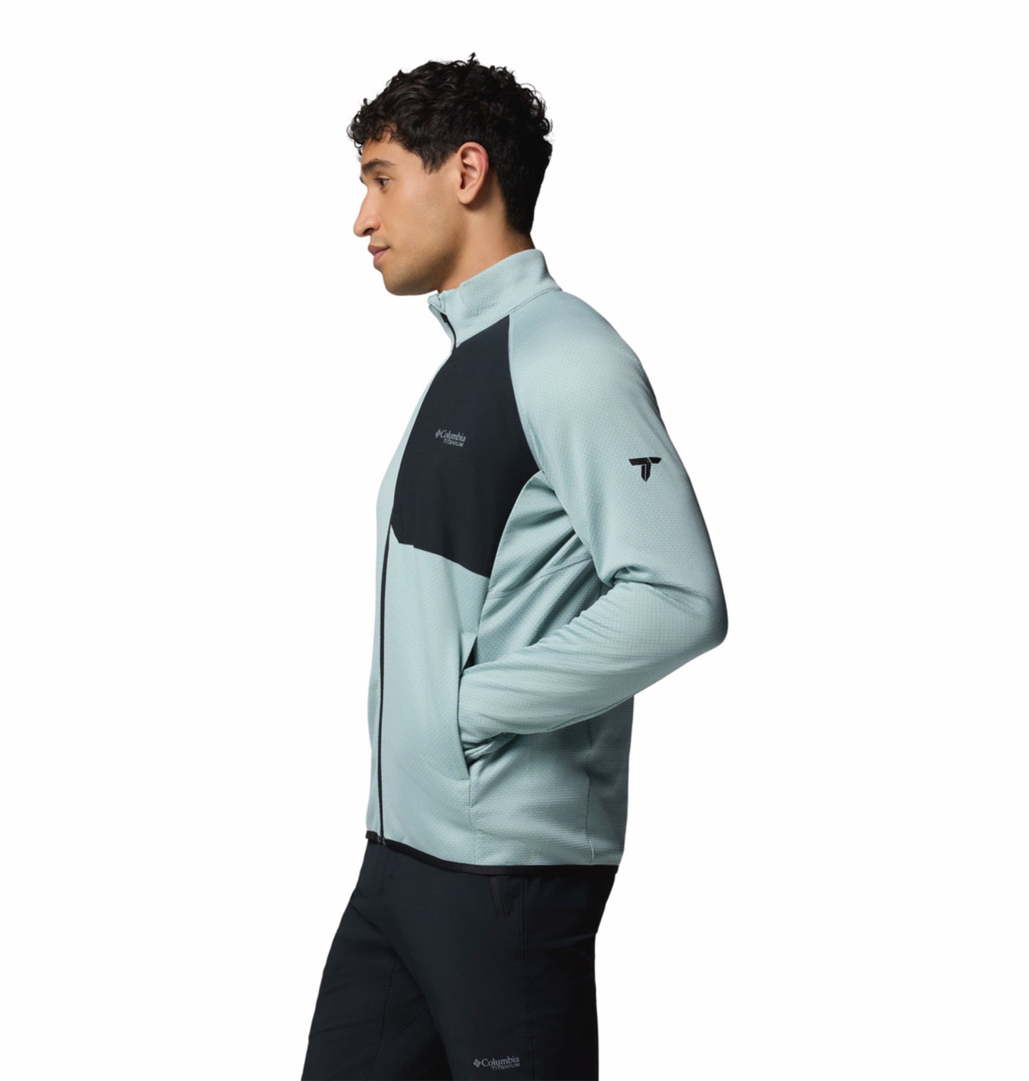 Columbia Men Blue OmniWick Triple Canyon Grid II Fleece Jacket