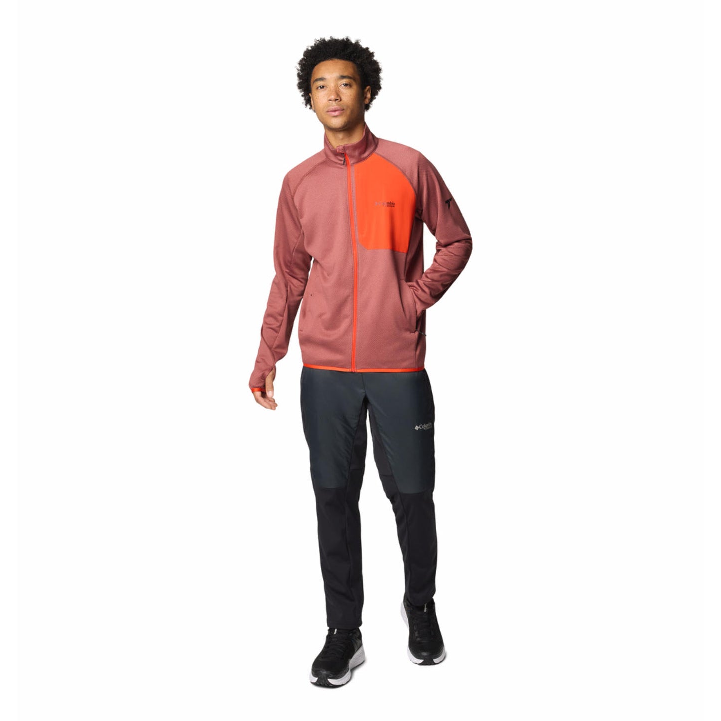 Columbia Men Red Omni-Wick Triple Canyon Grid II Fleece Jacket