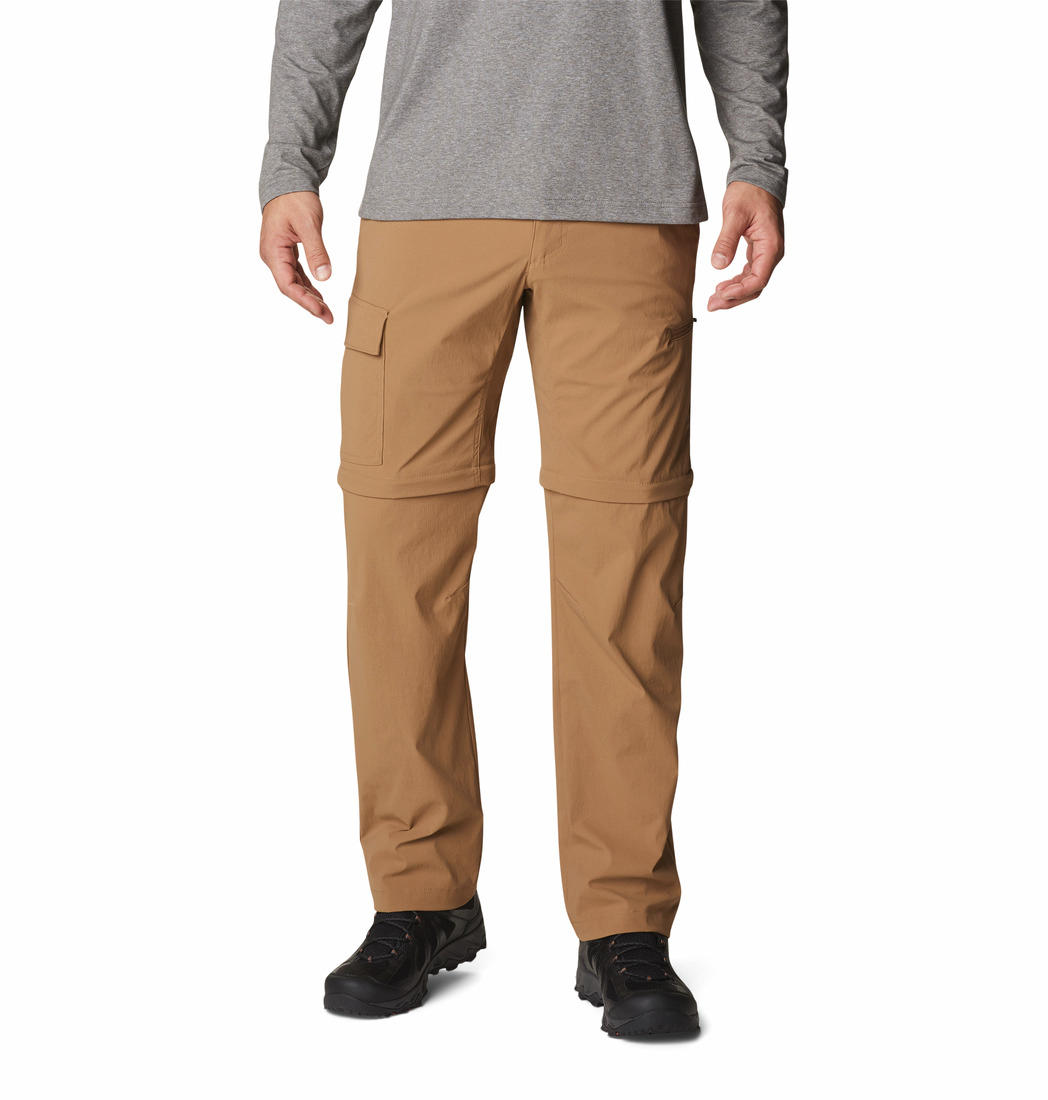 A Men Wearing Columbia Men Brown Newton Ridge II Convertible Pant (Sun Protection)
