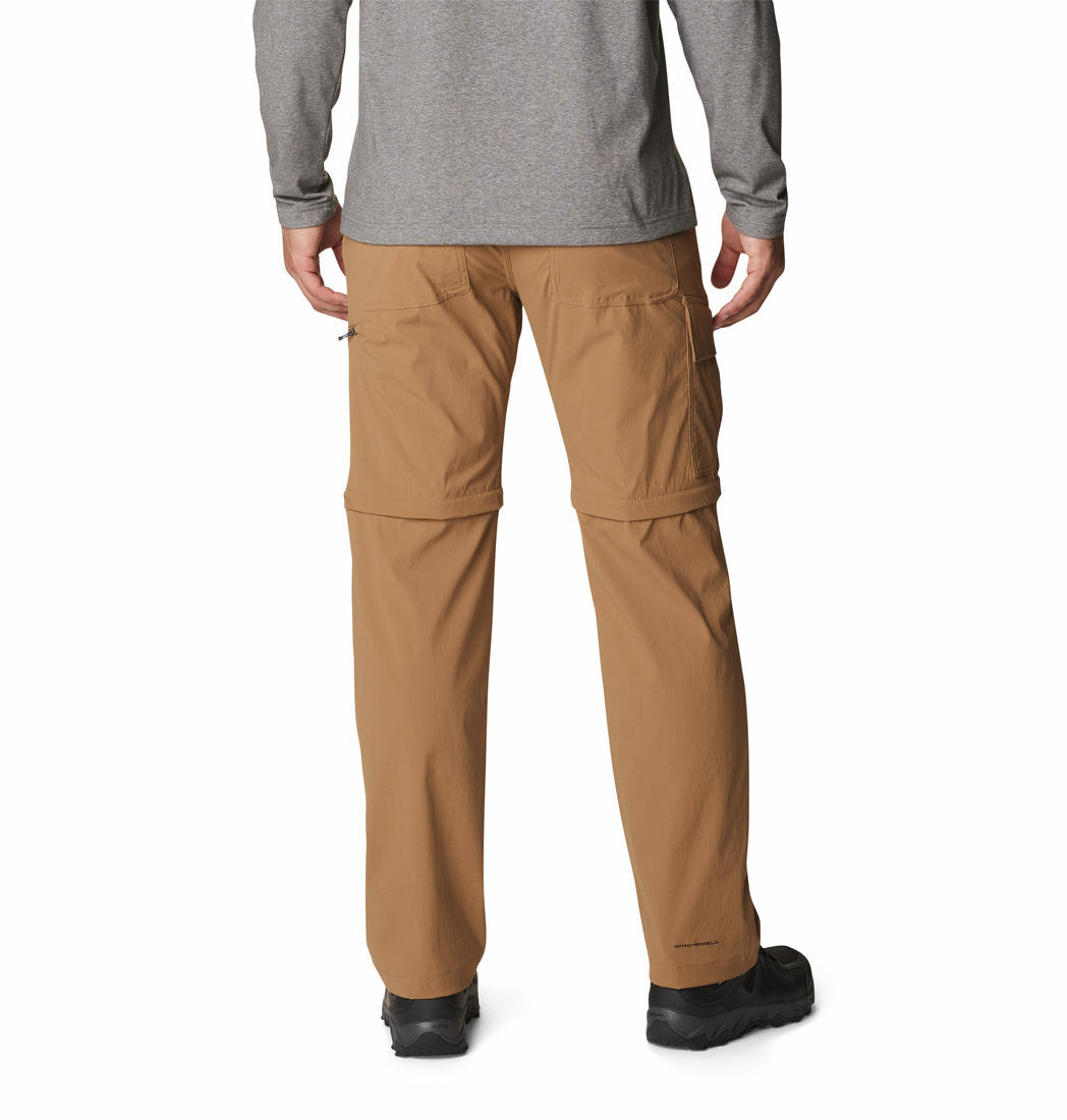 A Men Wearing Columbia Men Brown Newton Ridge II Convertible Pant (Sun Protection)