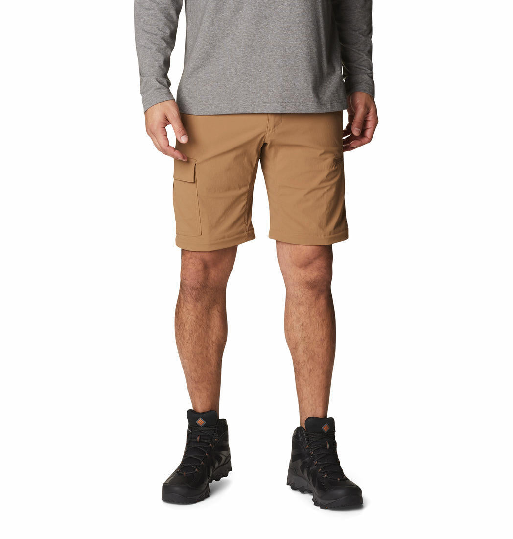 A Men Wearing Columbia Men Brown Newton Ridge II Convertible Pant (Sun Protection)