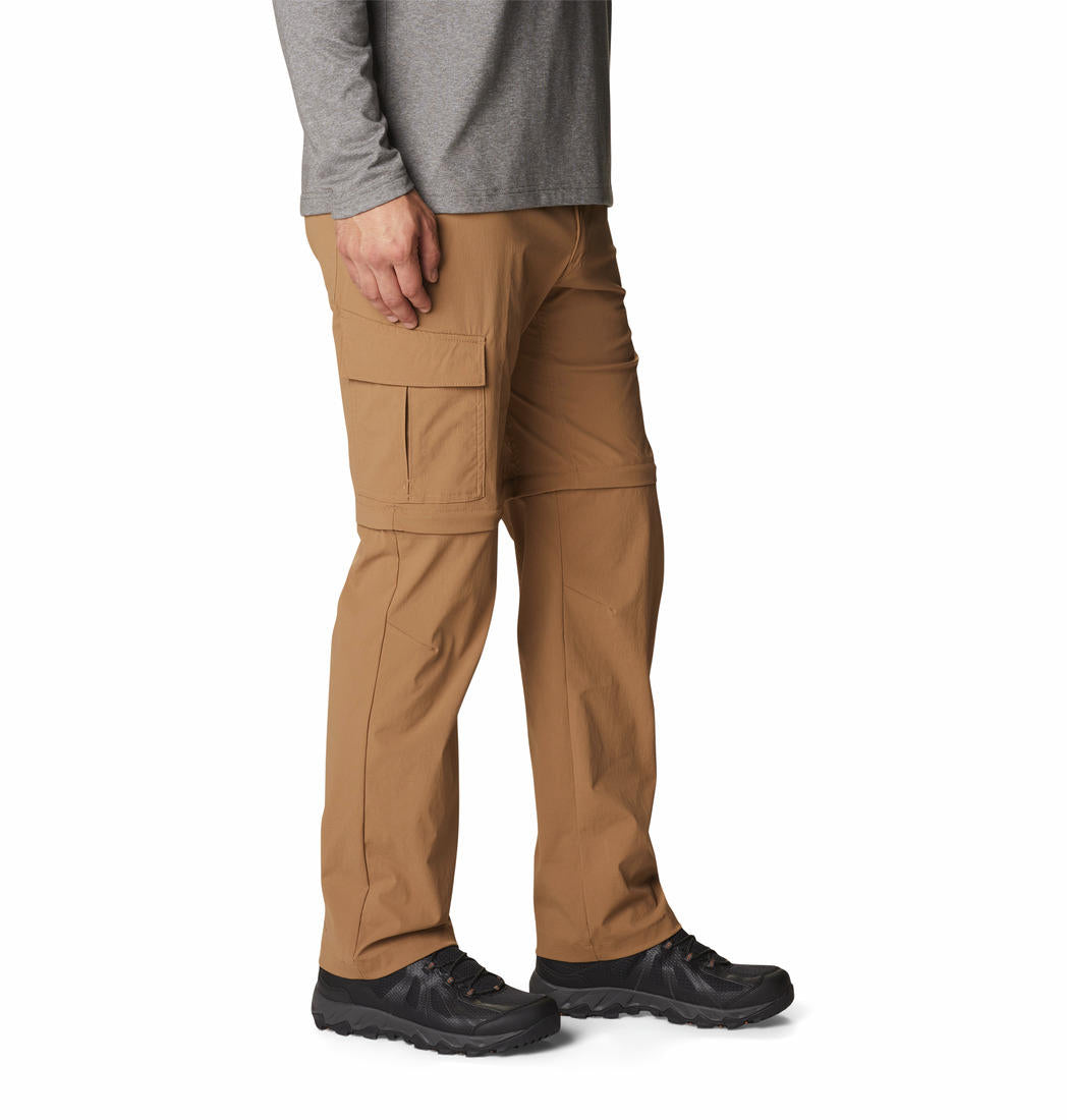 A Men Wearing Columbia Men Brown Newton Ridge II Convertible Pant (Sun Protection)