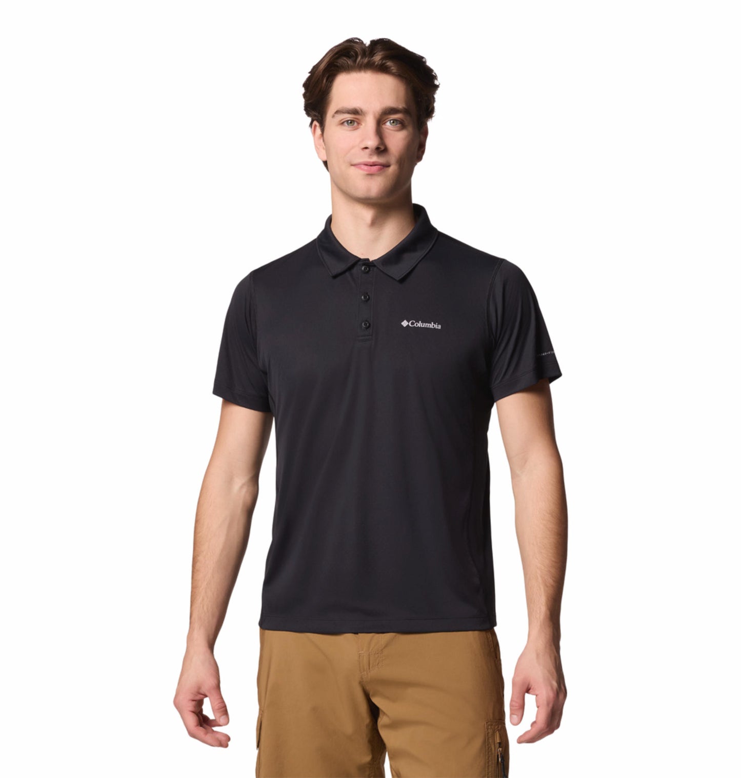 Columbia Mens Black Omni-Shade Zero Rules Light Polo Tshirt