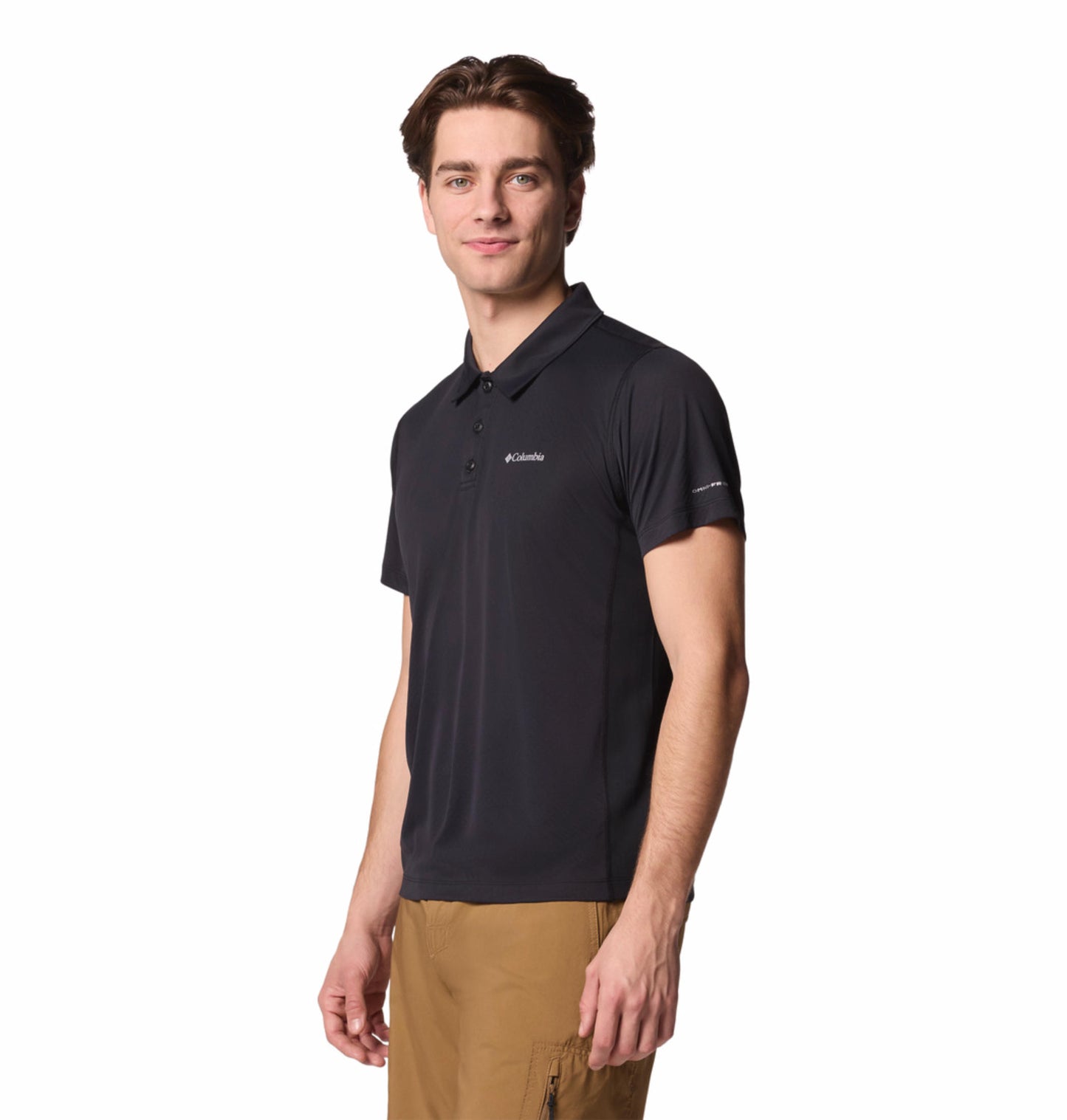Columbia Mens Black Omni-Shade Zero Rules Light Polo Tshirt