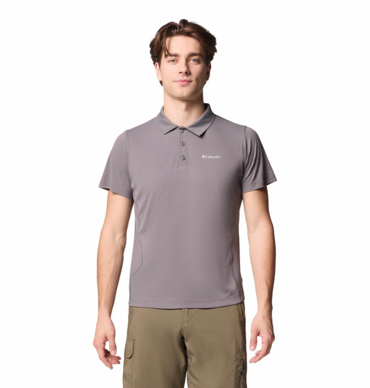 Columbia Mens Grey Omni-Shade Zero Rules Light Polo Tshirt