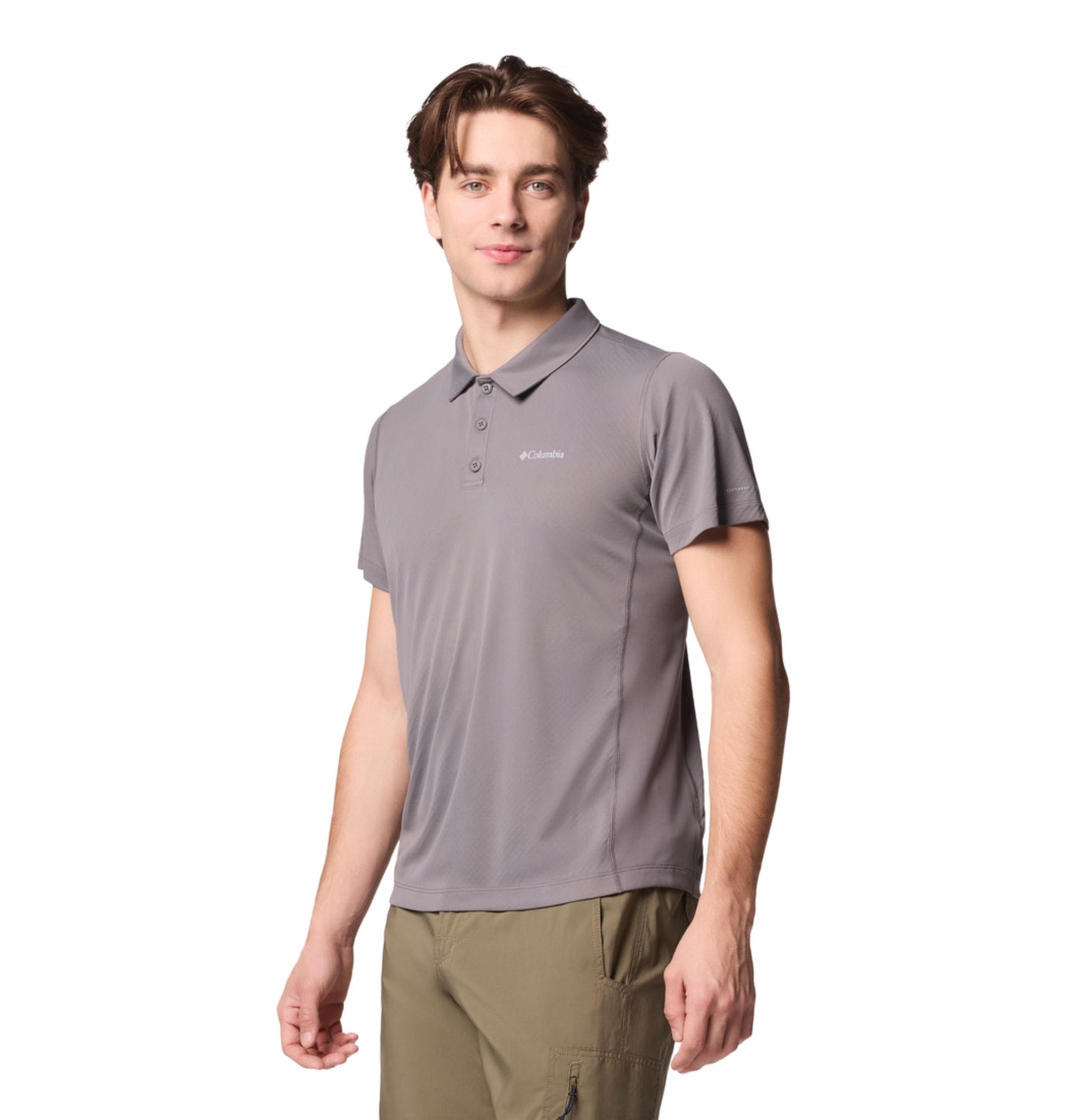 Columbia Mens Grey Omni-Shade Zero Rules Light Polo Tshirt