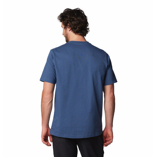 Columbia Mens Blue Landroamer Short Sleev Henley II Tshirt