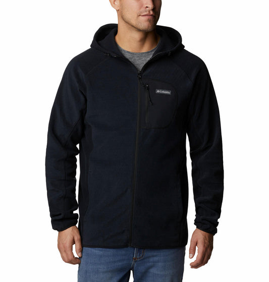 Columbia Men Black Omni-Heat Helix M Outdoor Tracks Hooded Fleece Jacket