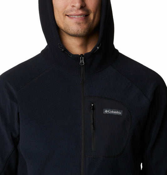 Columbia Men Black Omni-Heat Helix M Outdoor Tracks Hooded Fleece Jacket