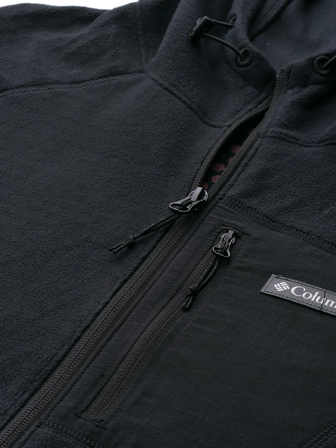 Columbia Men Black M Outdoor Tracks Hooded Full Zip