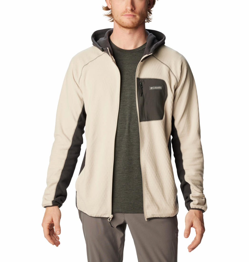 A Men Wearing Columbia Men Brown M Outdoor Tracks Hooded Full Zip