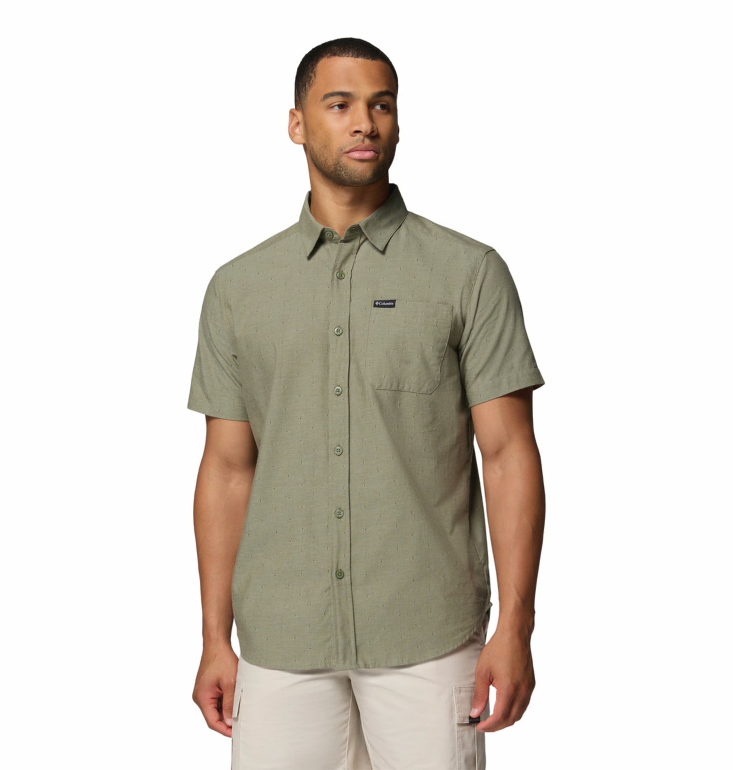 Columbia Men's Olive Green Omni-Wick Rapid Rivers Short Sleeve Shirt