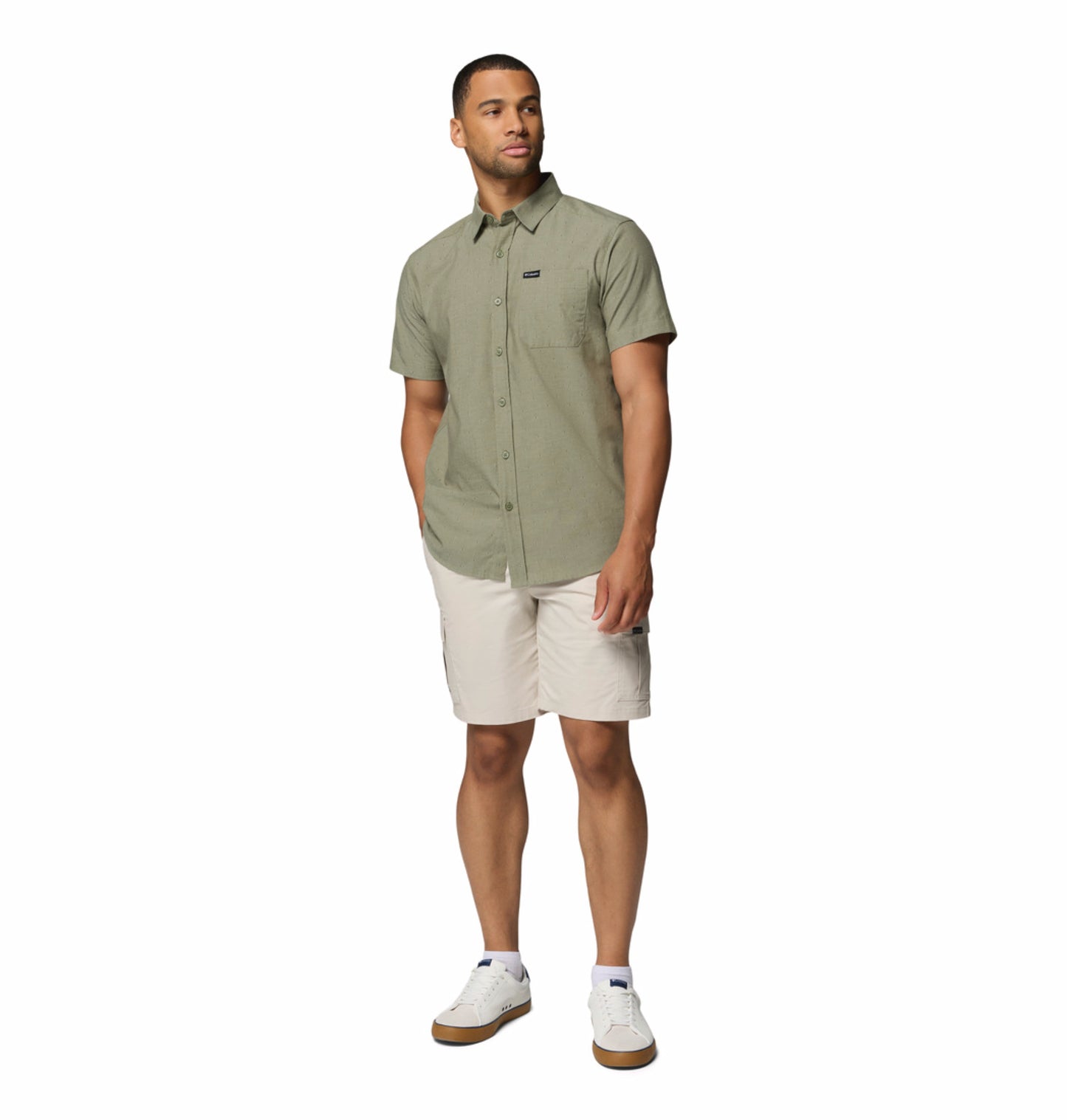 Columbia Men's Olive Green Omni-Wick Rapid Rivers Short Sleeve Shirt