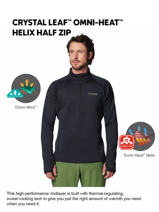 Columbia Men Black Omni-Wick Crystal Leaf Fleece Jacket