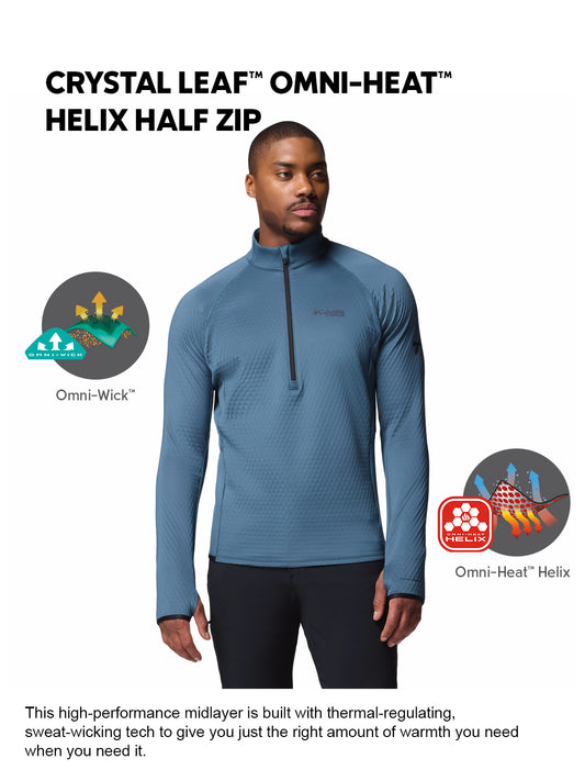 Columbia Men Blue Omni-Wick Crystal Leaf Fleece Jacket