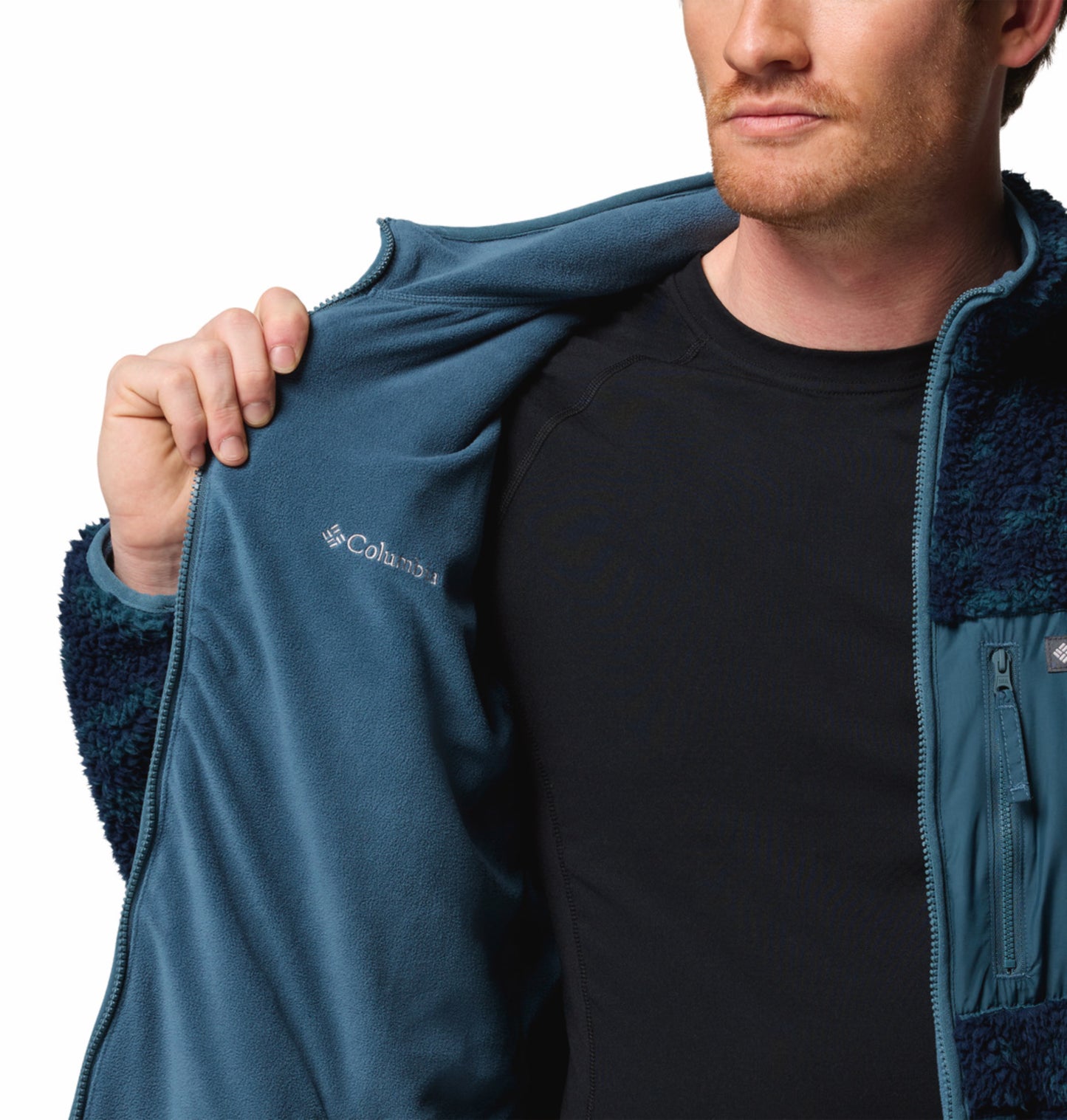 Columbia Men Blue Winter Pass Reversible Fleece Jacket