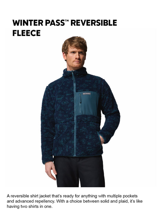 Columbia Men Blue Winter Pass Reversible Fleece Jacket
