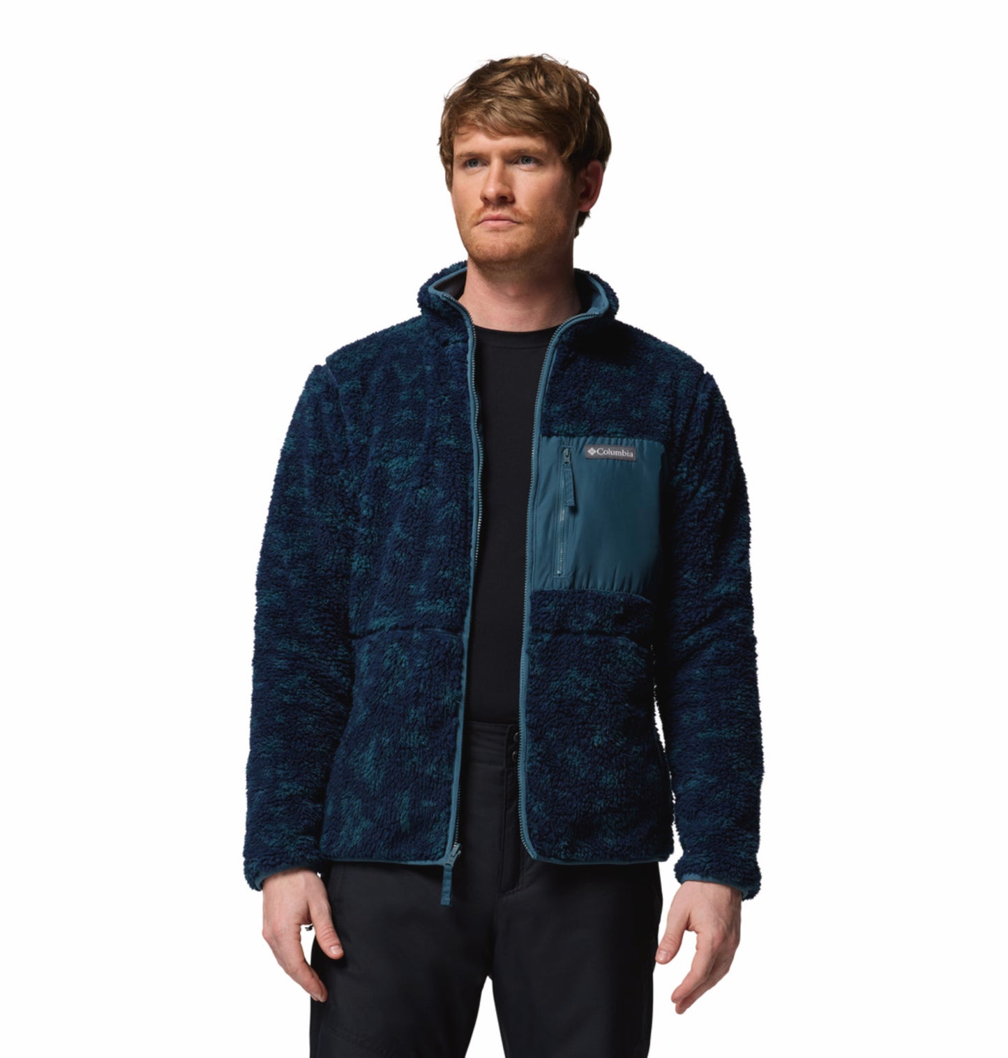 Columbia Men Blue Winter Pass Reversible Fleece Jacket