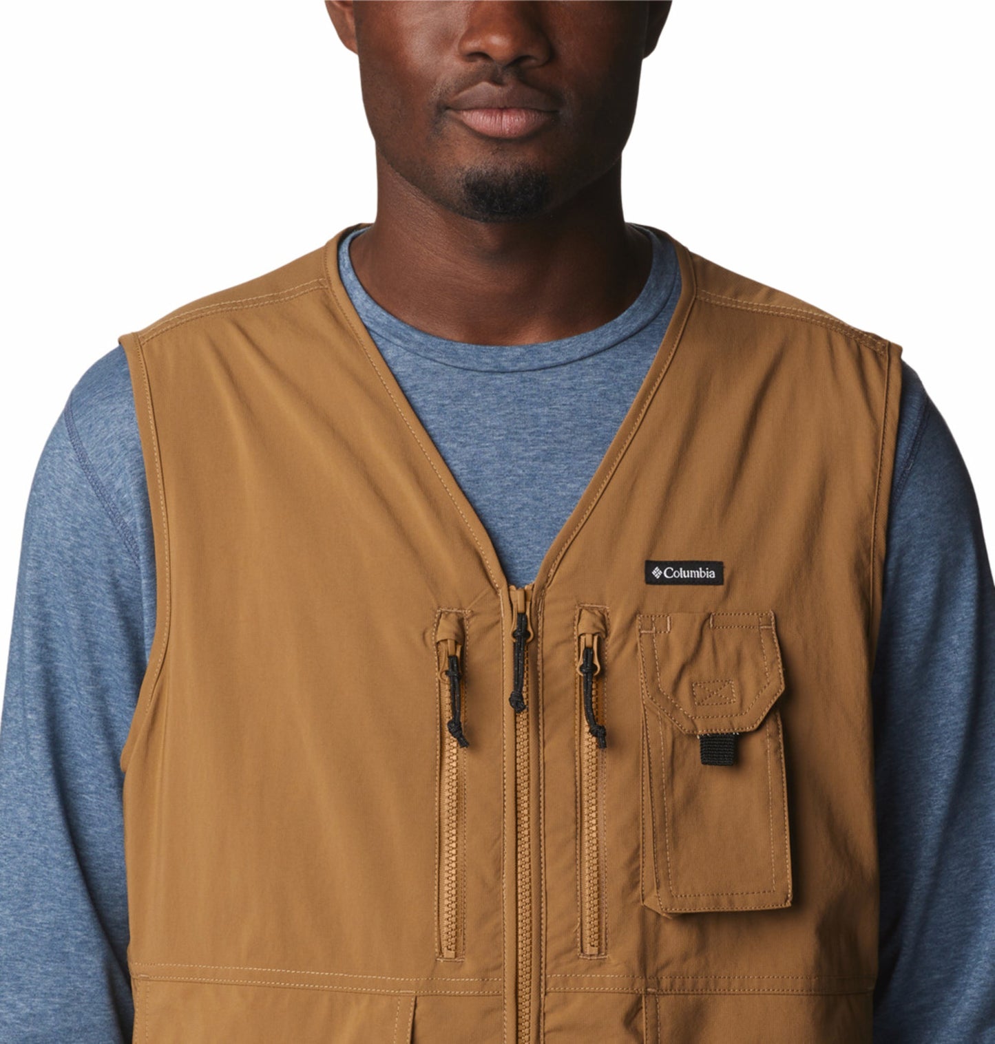 Columbia Men Brown Omni-Shade Silver Ridge Utility Vest