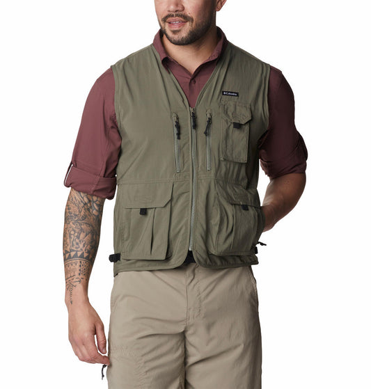 Columbia Men Green Silver Ridge Utility Vest (Sun Protection)