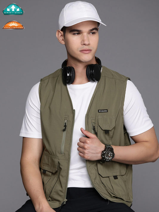 Columbia Men Green Silver Ridge Utility Vest (Sun Protection)