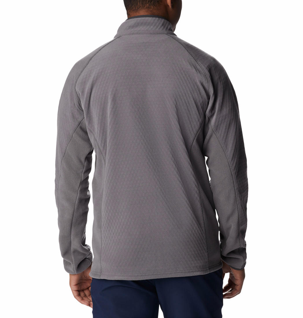 Columbia Men Grey M Outdoor Tracks Full Zip Fleece Jacket