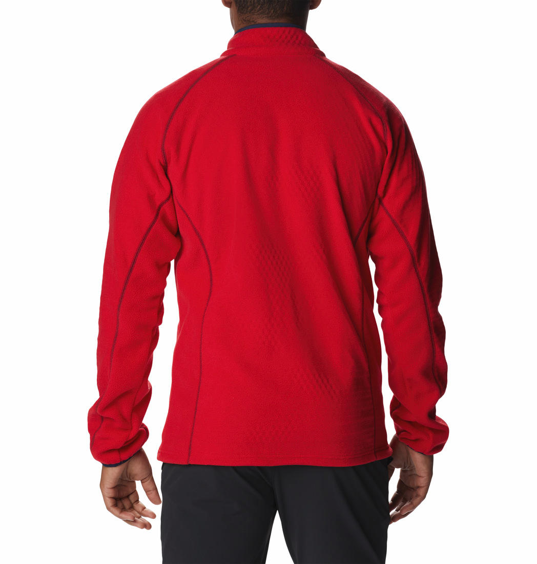 A Men Wearing Columbia Men Red M Outdoor Tracks Full Zip